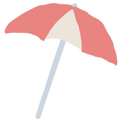 7月の園だよりに使いやすい シンプル手描き素材シリーズ｜パラソル / July Beach Parasol Illustration for Kindergarten & Nursery Newsletter