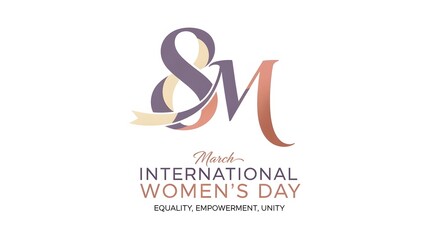 International womens day celebration logo with sm monogram
