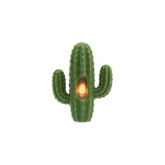 Cactus Shaped Candle Holder with Light