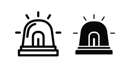 Two emergency lights icons one white and one black presented as a silhouette © SAKINA