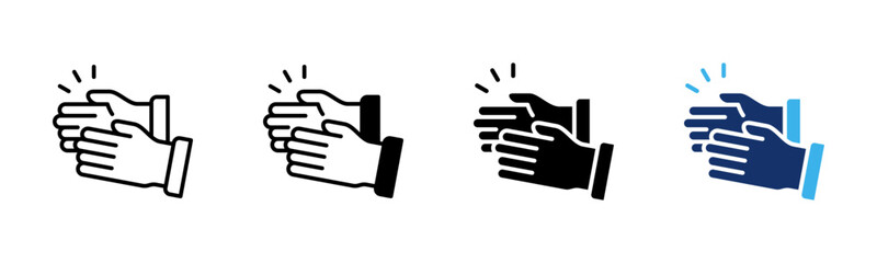 Fototapeta premium Clapping Hands icon sheet multiple style collection