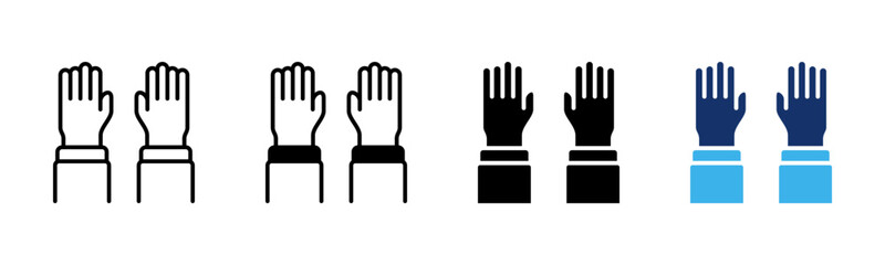 Fototapeta premium Double High Five icon sheet multiple style collection