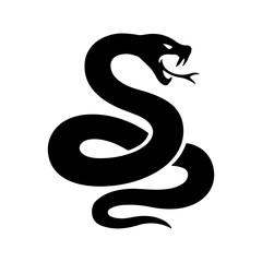 Fototapeta premium Minimalist wild snake illustration isolated on a white background.