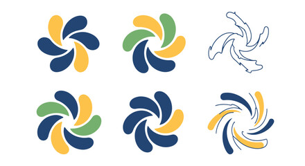 Obraz premium Floral Swirl Line modern bright color illustration