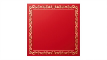 Fototapeta premium A richly decorated red book cover with intricate gold detailing around the edges