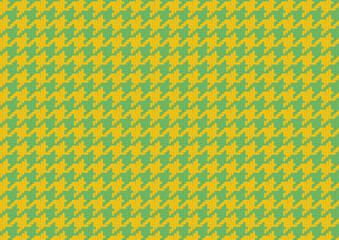 千鳥格子　黄色と黄緑色（4階調）布感ある細かな表現