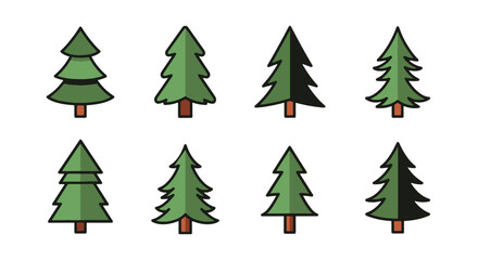 Obraz premium Fir tree Line art creative abstract design illustration