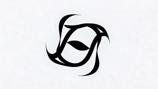 Abstract black swirl on white background