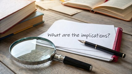 Exploring the Concepts of Inquiry and Understanding Through Magnifying Glass and Notes on a Wooden Desk