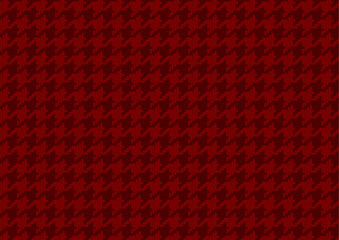 千鳥格子　エンジ色 濃い赤（4階調）布感ある細かな表現