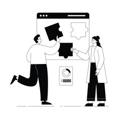 Arranging Puzzle Vector illustration. EPS 10 file