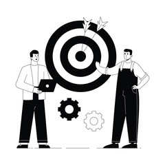 Working Toward Goal Vector illustration. EPS 10 file