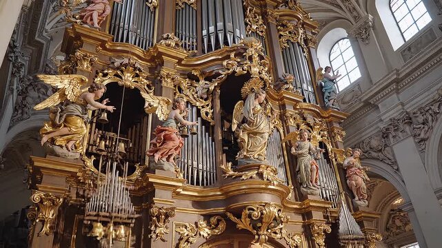organ in the cathedral of st james in brussels