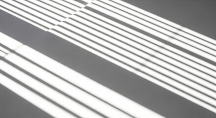 Strong sunlight shadow lines isolated on transparent background, geometric window light pattern.