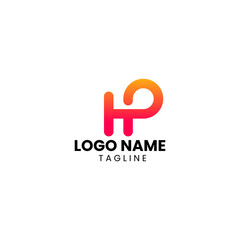 Fototapeta premium initial HP simple logo design vector