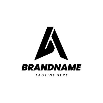 initial LA modern triangle logo design vector