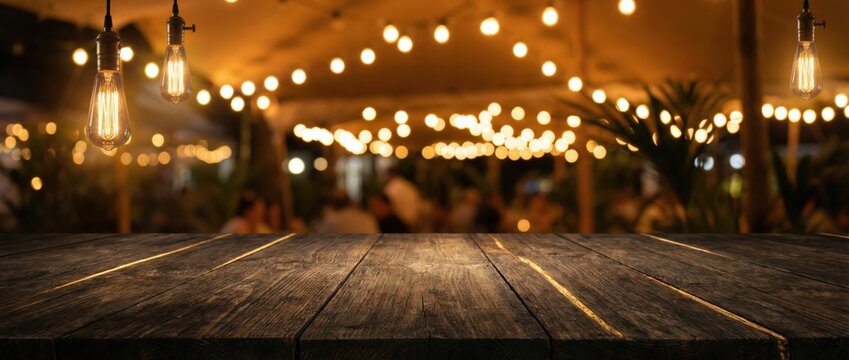 Romantic evening dinner event outdoor restaurant table setting cozy atmosphere intimate viewpoint warm lighting concept for memorable gatherings
