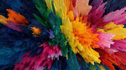 Obraz premium A vibrant and colorful abstract painting with bold brushstrokes and dynamic movement