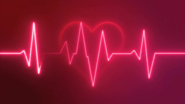 Heartbeat ECG Heart Monitor Neon Light.