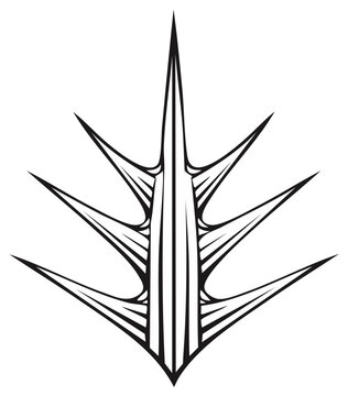 Sharp pointed tribal abstract design with pointed sharp edges and bold lines