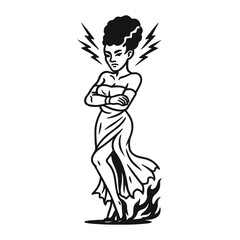 Halloween Haunted Pin-Up Girl SVG