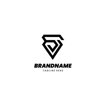 initial SV monogram logo design vector