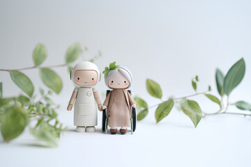 高齢者や車椅子に寄り添う優しいAIロボット（3D）
