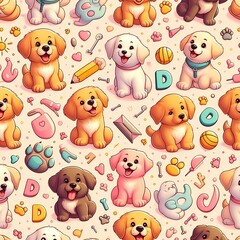Obraz premium seamless pattern with funny animals