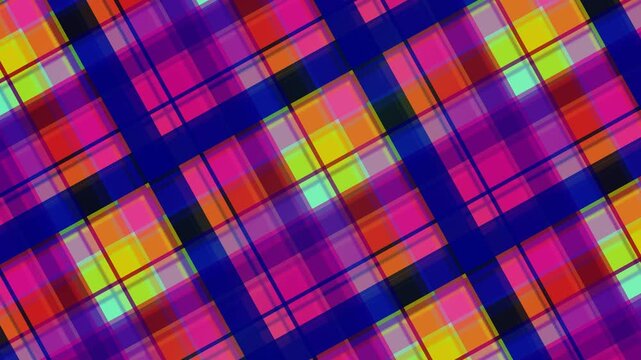 Vibrant Abstract Geometric Pattern with Diagonal Lines and Squares.