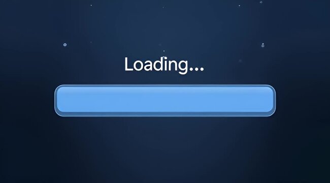 Stylized Dark Blue Loading Screen with White Text and Progress Bar