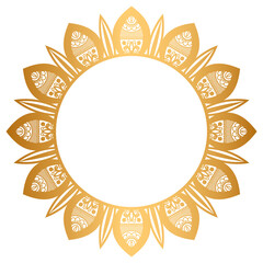 Luxury Gold circle Mandala Transparent Background Floral Islamic