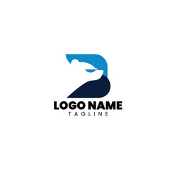 letter B bear logo element design vector