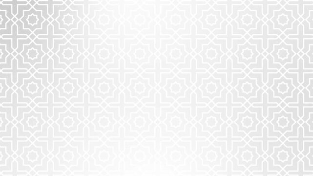 Animated white elegant arabesque background for religious greetings as ramadan and common Islamic purposes.