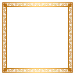 	
Rectangle golden certificate border pattern line photo frame islamic wedding invitation Card 