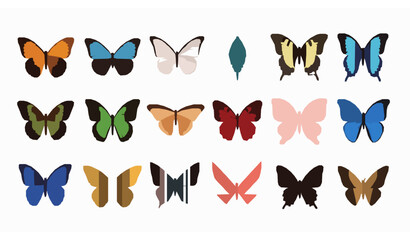 Exotic Butterfly Rare Species Flat Icon Pack with Vibrant Wing Designs © MstMonisha