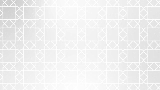 Animated white elegant arabesque background for religious greetings as ramadan and common Islamic purposes.