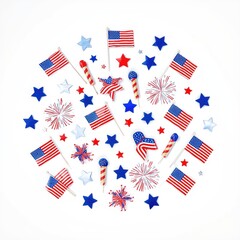 Obraz premium Assorted patriotic decorations for festive celebrations and events
