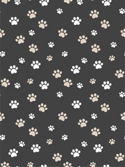 dog cat paw seamless pattern ...