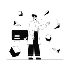 Virtual Reality Experience Vector illustration. EPS 10