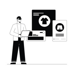 Virtual Commerce Vector illustration. EPS 10