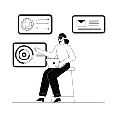 Vr Workspace Vector illustration. EPS 10