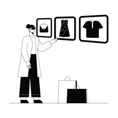 Virtual Shopping Vector illustration. EPS 10