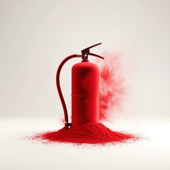 Obraz premium A red fire extinguisher with a black hose