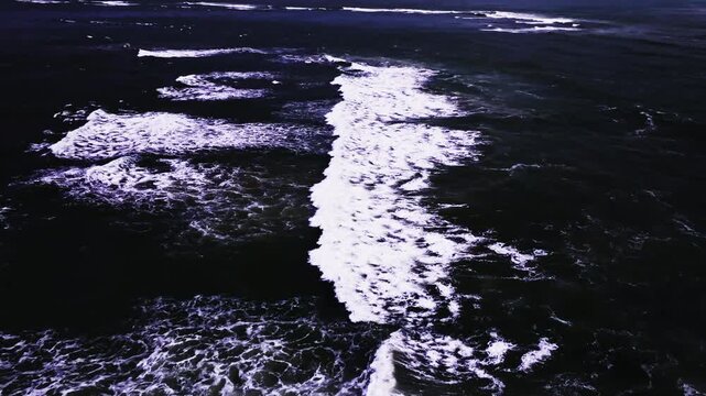 Aerial view amazing sea surface view nature ocean dark waves background