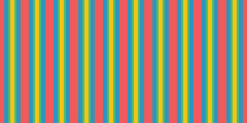 Obraz premium Vibrant vertical stripes in red, yellow, and teal create a cheerful, playful pattern. Perfect for backgrounds, textiles, or website design, this image evokes feelings of joy and energy.