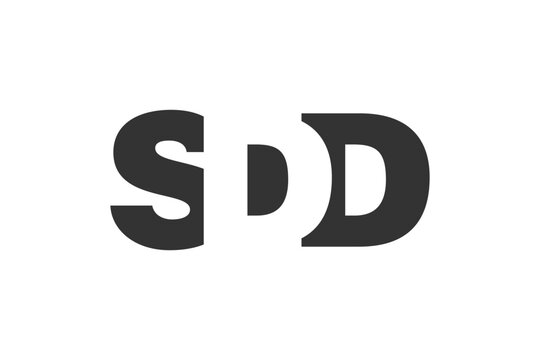 SDD logo design. Initial letter S D D bold font style for tech startups, consulting, corporate branding. Creative company name, headlines typography identity, trendy logotype.
