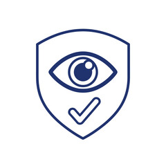 Security shield with eye and checkmark icon