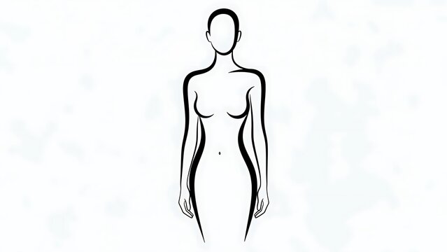 Human body female silhouette outline.