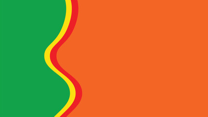 Abstract flowing wave lines in green orange red gradient vector illustration flat design