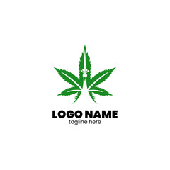 Peacock Marijuana logo design vector